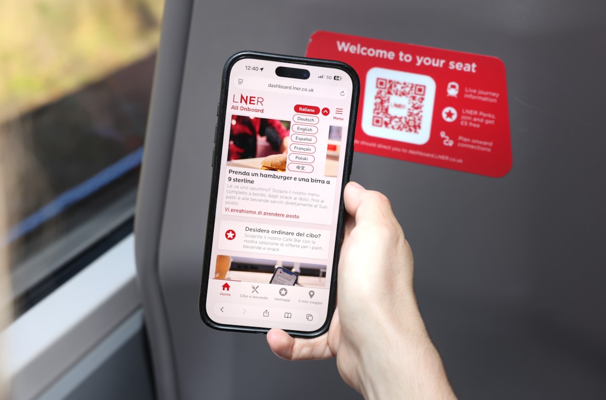 New Multi-Lingual Portal Onboard LNER train