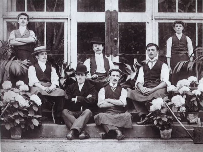 Temple Newsam hothouse: Gardeners who worked at the hothouse in Temple Newsam's Walled Garden pictured in 1910.