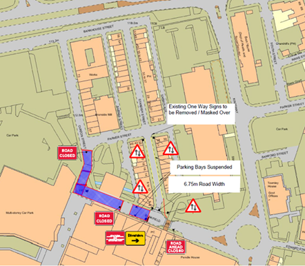 Curzon St Bridge diversion map