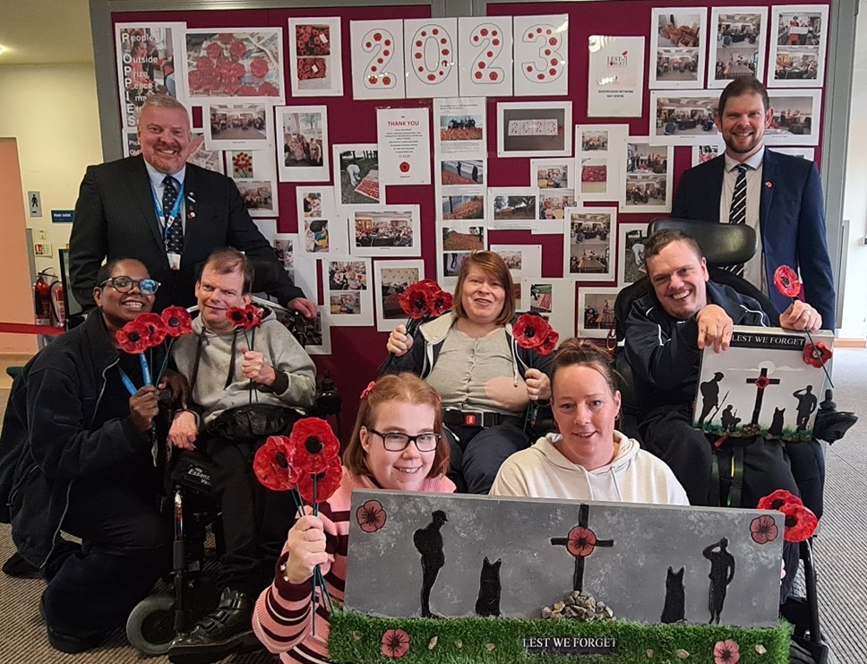 Poppies made by centre users at Queens Cross Network