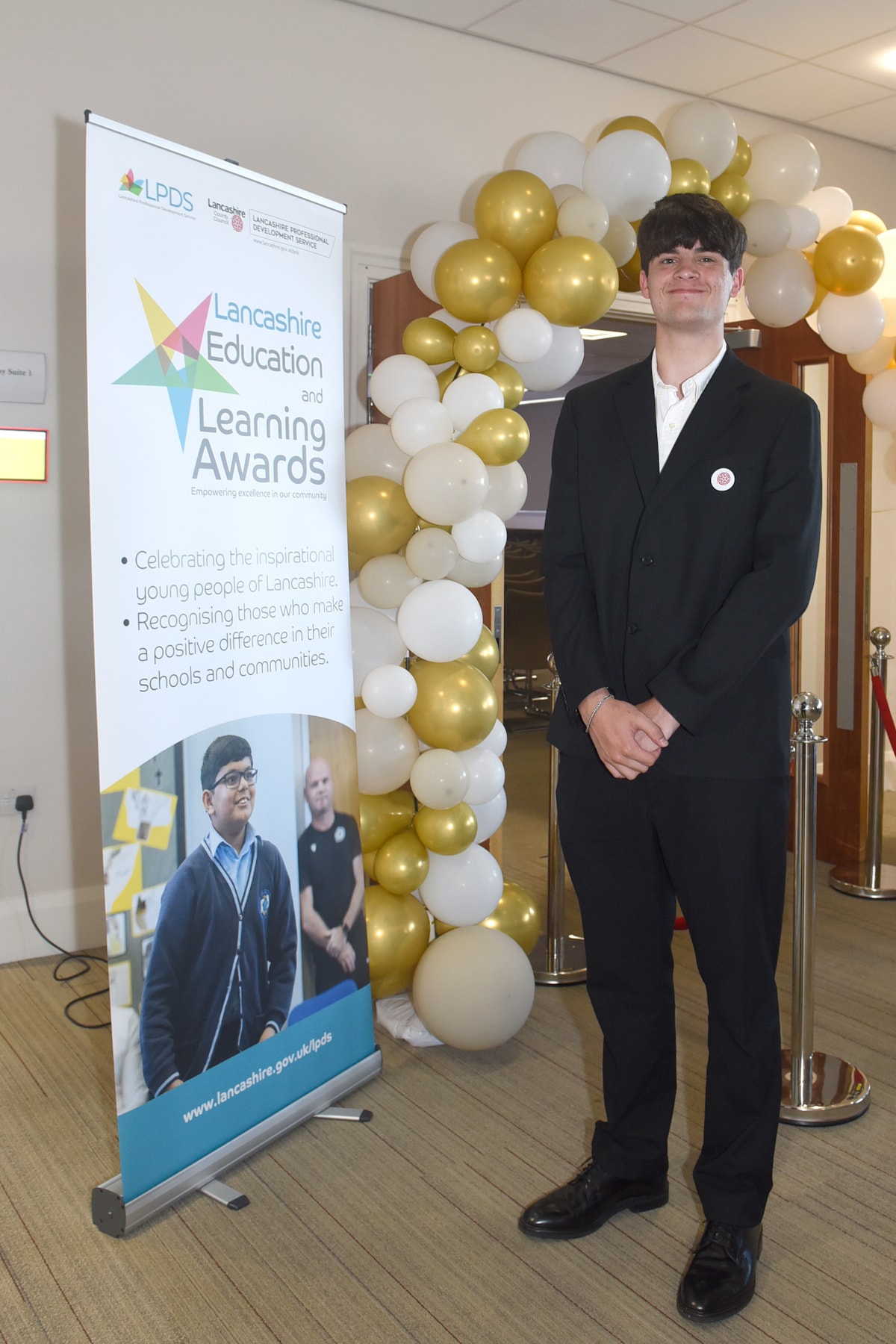 Thomas Wilson, of St Augustine's Catholic High School in Billington, received the Red Rose – Lancashire's Champion award at the Lancashire Education and Learning Awards, for his  'exceptional commitment' to fundraising to help the homeless.