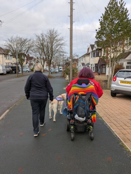 The Mayor Dudley with Access in Dudley member, and friend Bethann Siviter with assistance dog Ruben  (1)