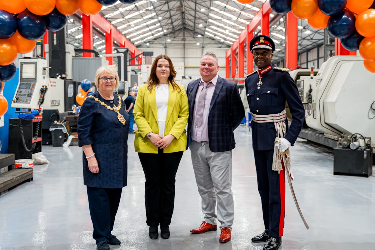 Mayor of Dudley Cllr Hilary Bills, Jorjia Richardson, Andy Richardson and Lord-Lieutenant of WM Derrick Anderson CBE