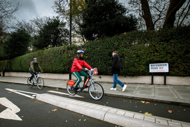 TfL Image - Cyclists on Bayswater Road