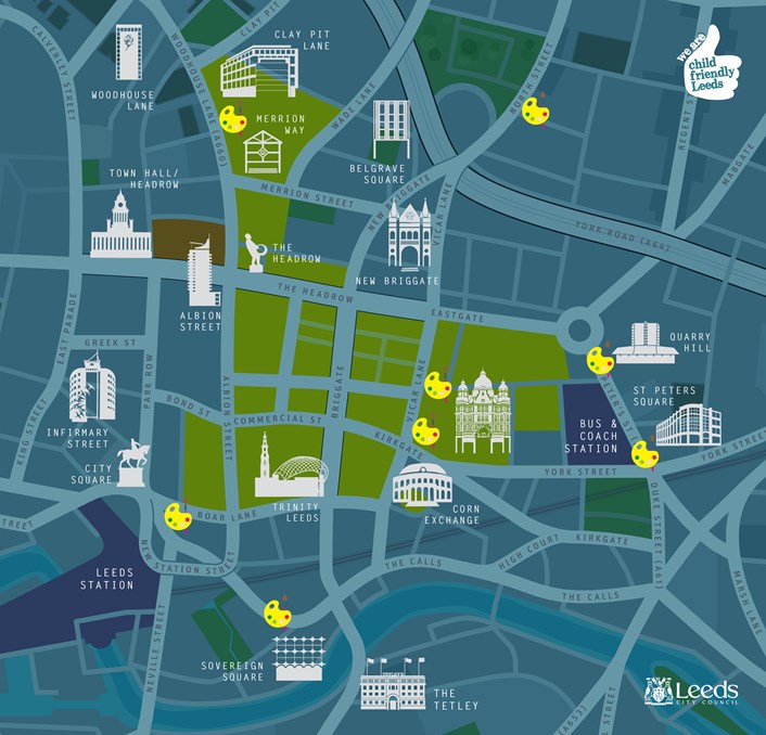 Our Spaces Art Trail map snippet