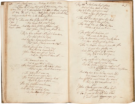 Robert Burns, First Commonplace Book. Credit: Courtesy of Sotheby's