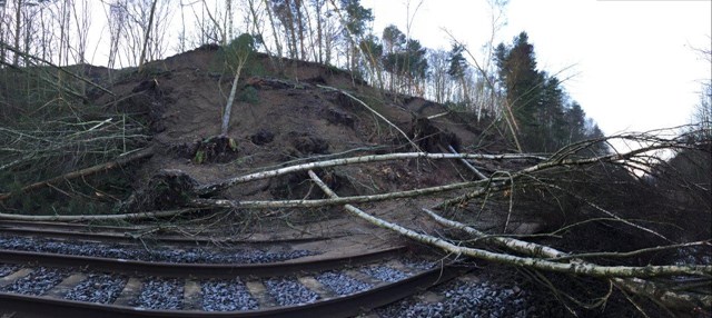 Failed slope at Farnely Haugh 11 Jan