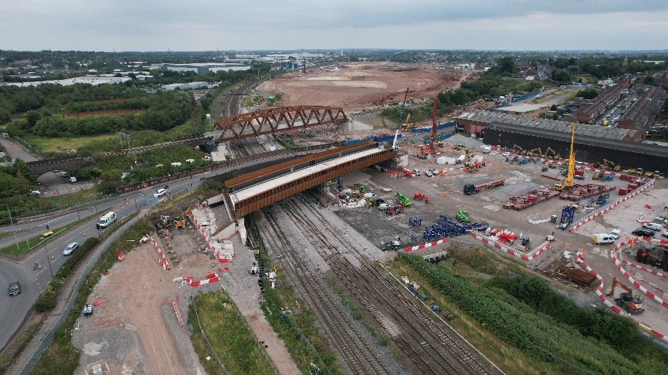 New Aston Church Road bridge with Washwood Heath in the distanc