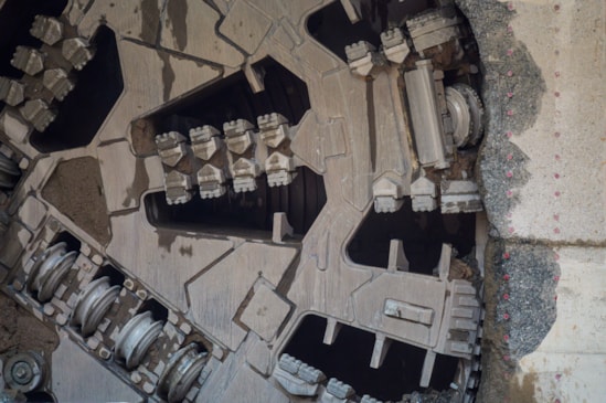 Close up of the cutterhead of TBM Elizabeth Oct 2025