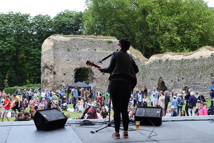 Image of performance at the reopening of Reading Abbey at Reading Water Fest in June 2018.