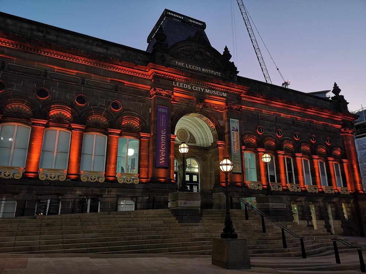 Light up orange: Leeds City Museum lit up orange