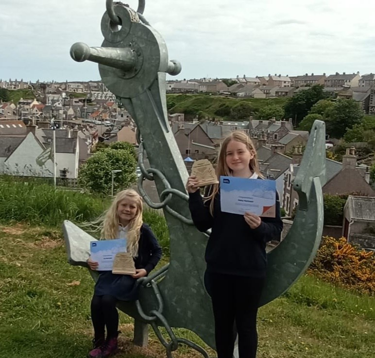 Sisters Ivy and Daisy Mattsson, pupils at Findochty Primary School, are both winners in this year's First Minister’s Reading Challenge