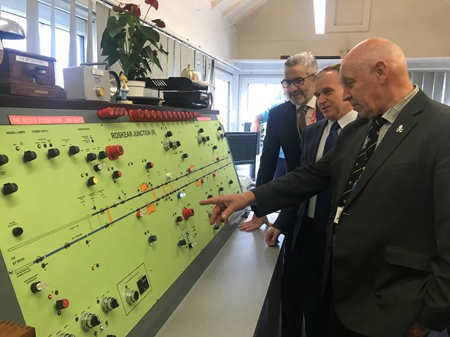 Local MP and councillors visit signal box as upgraded signalling is delivered in Cornwall providing benefits for passengers: Cornwall Roskear