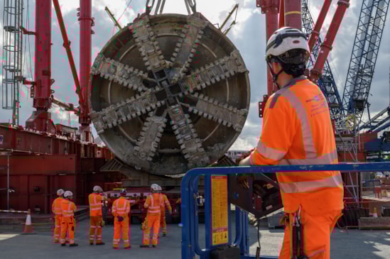 TBM Emily lifted at Green Park Way tunnel shaft 26th July 2025-17