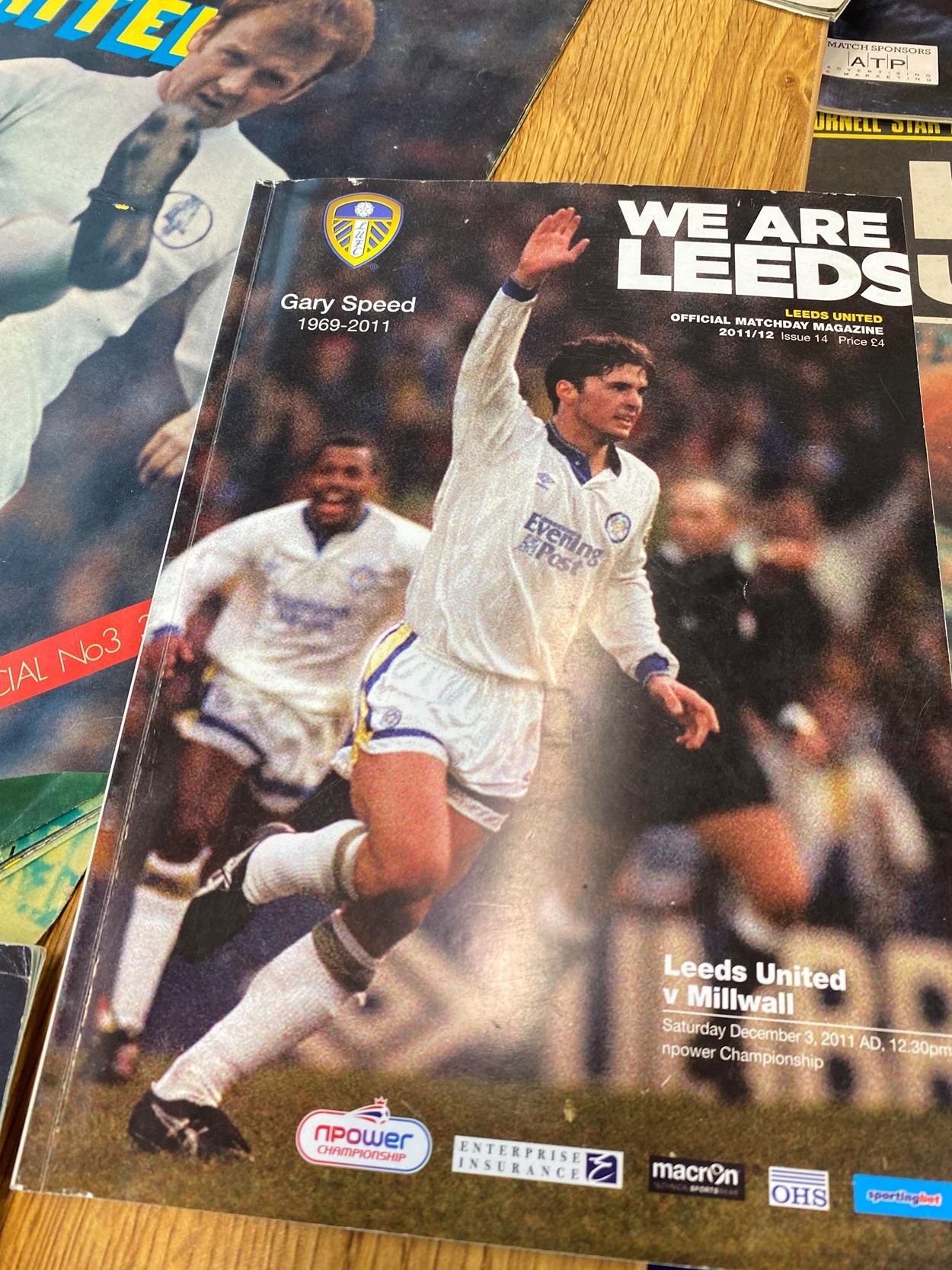 LUFC programme donation: A programme from the December 2011 game with Millwall, the first home match following the tragic death of club legend Gary Speed
