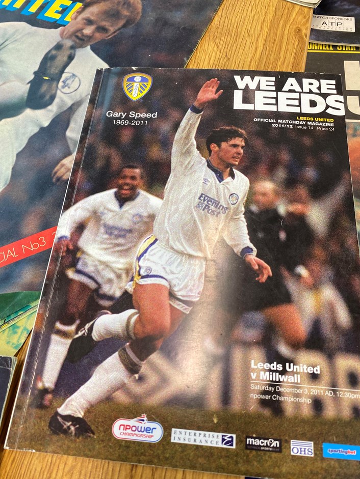 LUFC programme donation: A programme from the December 2011 game with Millwall, the first home match following the tragic death of club legend Gary Speed