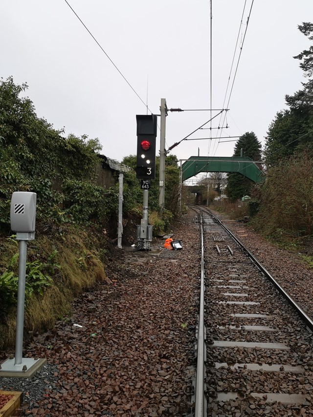 North Clyde line - New Signal at Helensburgh Central - - Christmas 2023 Rail Works
