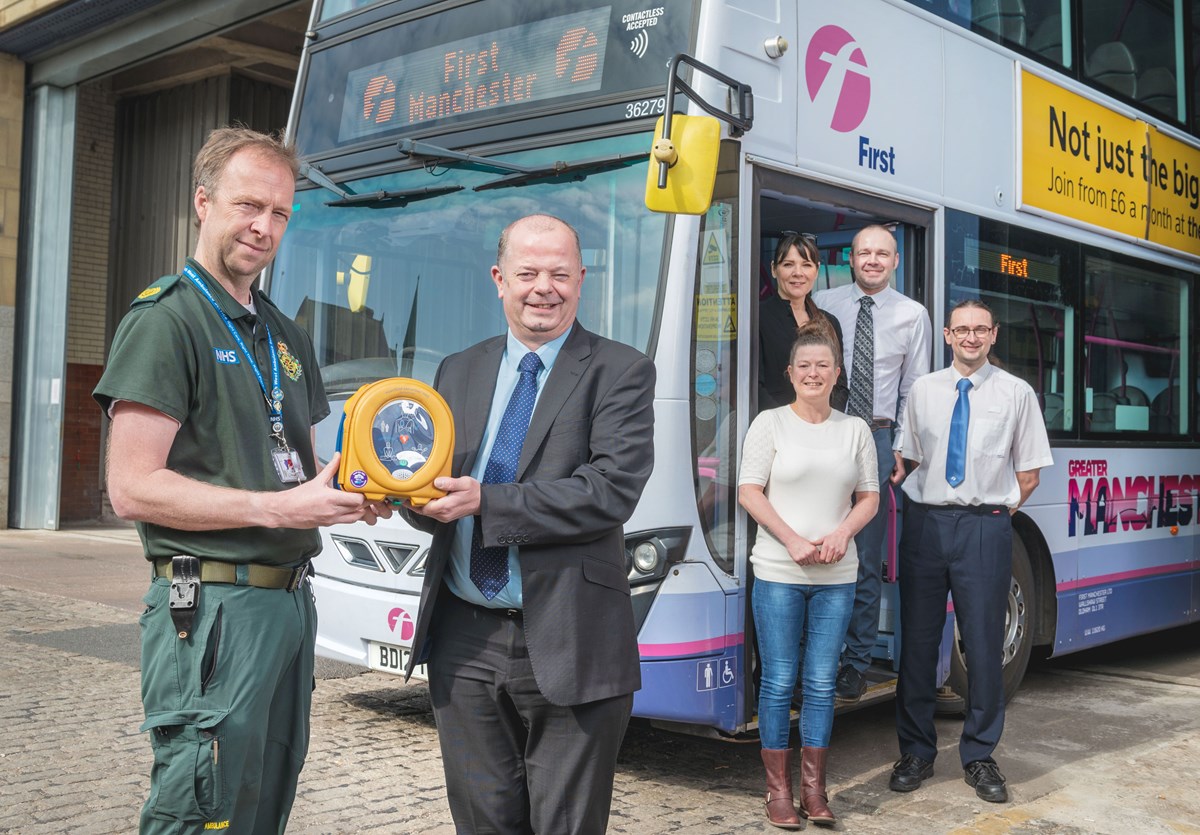 David McNally from NWAS with Adrian Worsfold and (rear) First Aid team members Maz Wright, Nicky Petschauer, Paul Brown and Michael Bromley