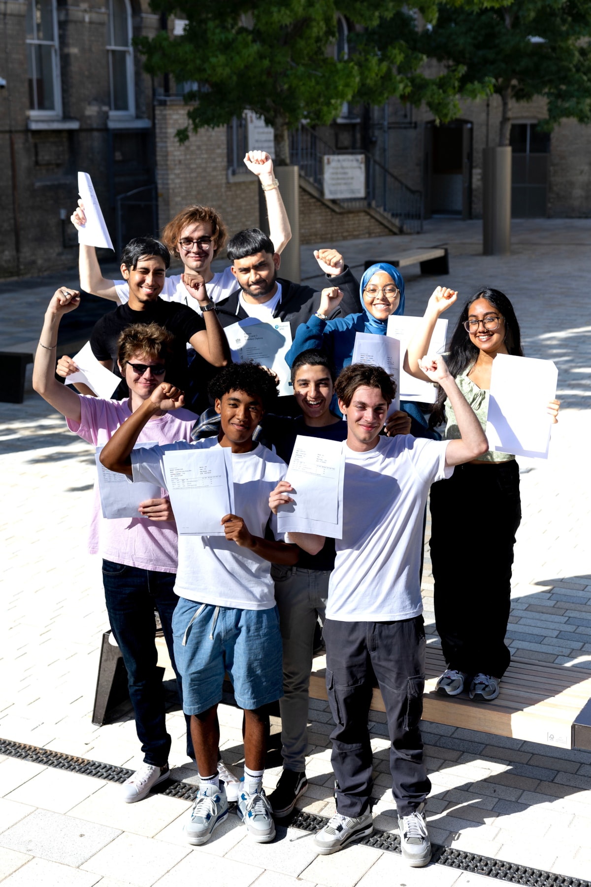 A Level results day 2024 - Pupils at Central Foundation Boys' School celebrate their results