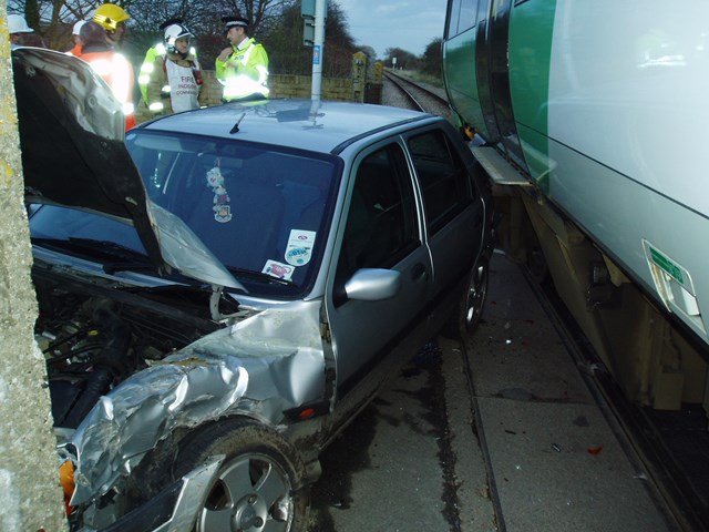 NETWORK RAIL ASKS BLAKEDOWN ‘WOULD IT KILL YOU TO WAIT?’: Motorist collides with train after running red lights at Winchelsea level crossing, Sussex