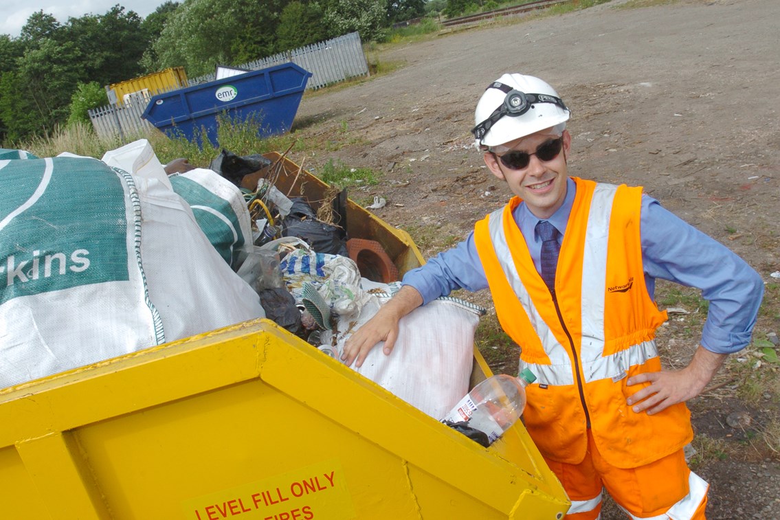 Rubbish haul after Banbury railway clean-up: Guy Hodgson, Network Rail's mobile operations manager based at Banbury depot.