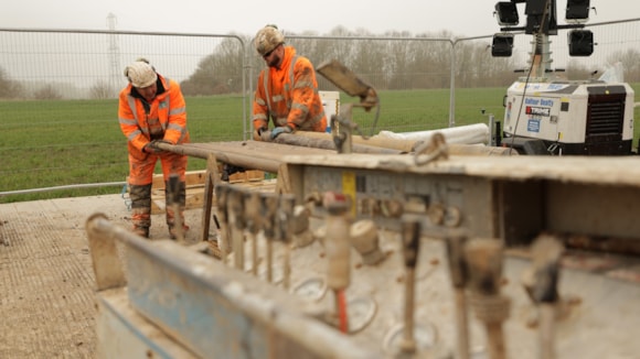 Early work begins on the Lower Thames Crossing: Ground investigation borehole drilling, Green Lane site, Orsett 1