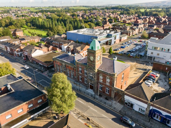 Pride of place: Royton Town Hall restoration uncovers hidden treasures as community welcomes transformation: royton TH aerial 130924 005