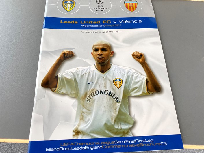 LUFC programme donation: A programme from the club’s memorable Champions League semi-final first leg clash with Spanish giants Valencia in May 2001. The tie finished 0-0, with David O’Leary’s young side going on to suffer a heart-breaking 3-0 defeat in the second leg, missing out on a place in the final.