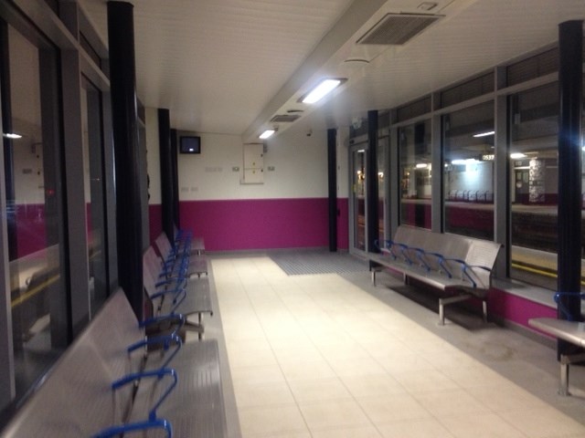 Peterborough station waiting room 28 Dec 2013: reopened following signalling comissioning at Christmas