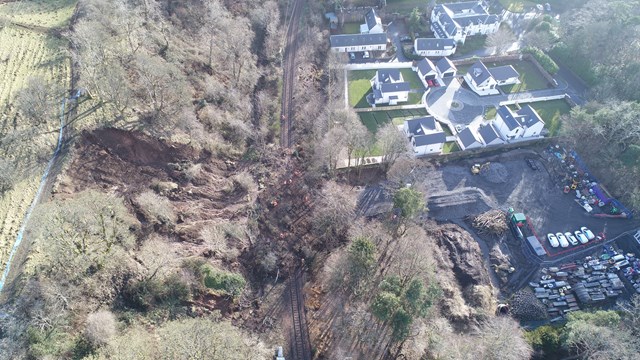 Customer update: Largs line landslip recovery works: Fairlie landslip Feb 17