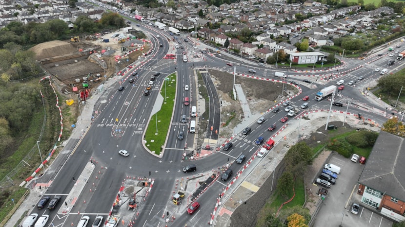 Final surfacing brings Dawsons Corner another step closer to completion: Dawsons Corner drone 1 October 2026