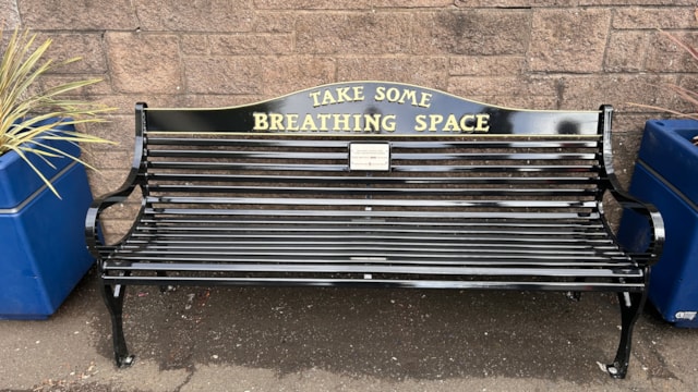 A place to pause as five Breathing Space benches installed in Scotland: Breathing Space bench - Cardonald - May 2026-2