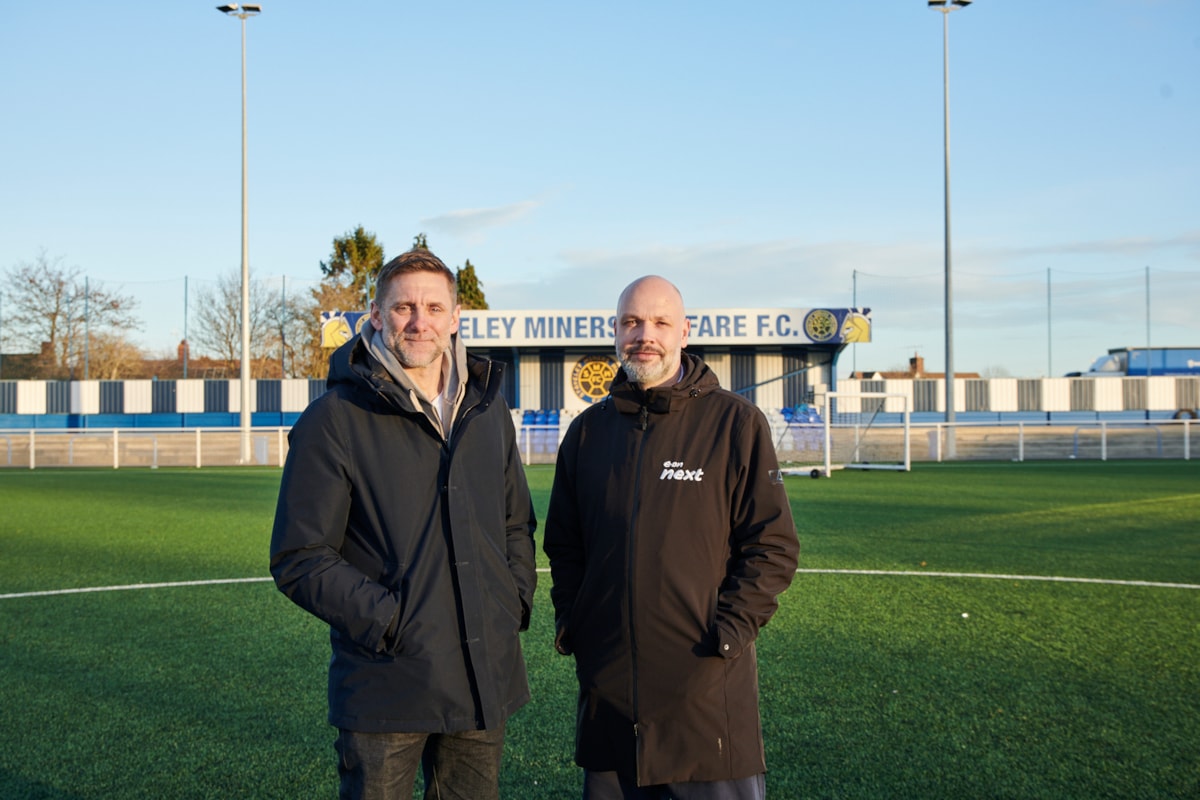 Rob Green and Scott Somerville at Staveley Miners FC.