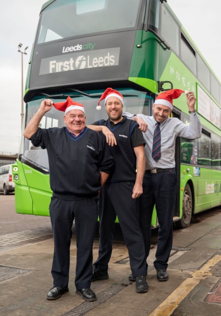 Leeds drivers in Santa hats 3