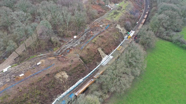 Tunbridge Wells to Tonbridge railway closed until 20 February for landslip repairs: High Broom 1