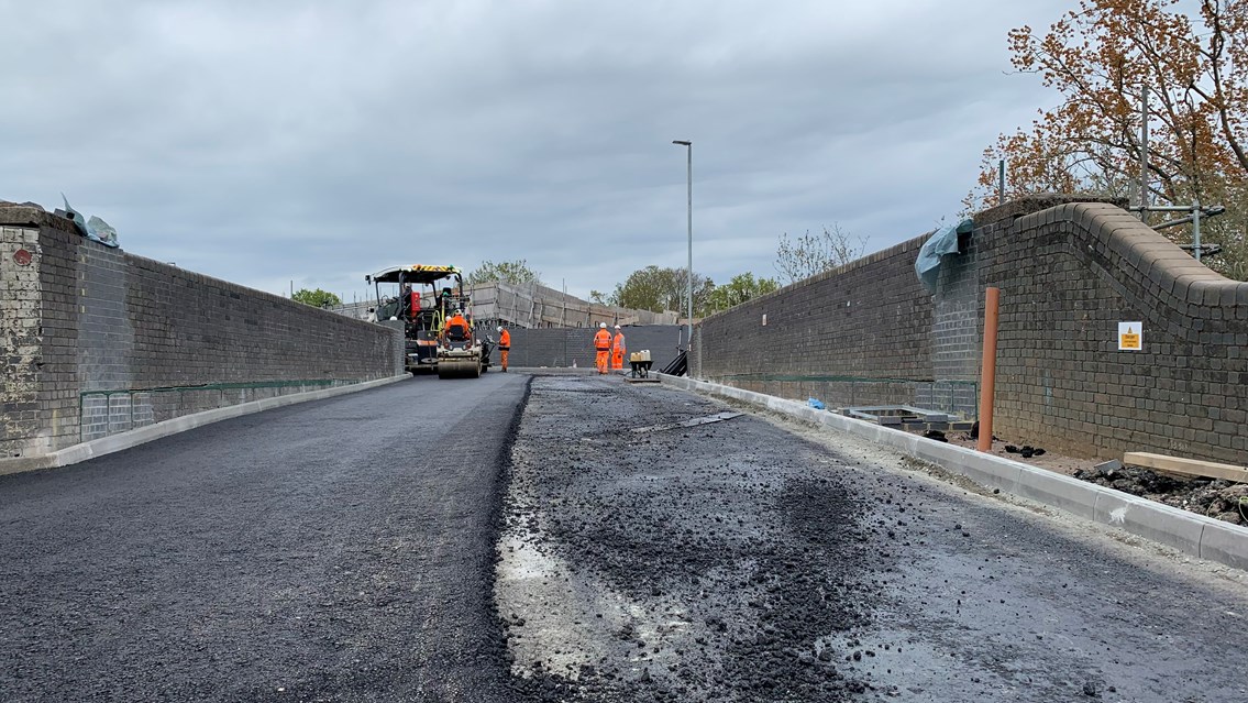 One of the last jobs - resurfacing the road