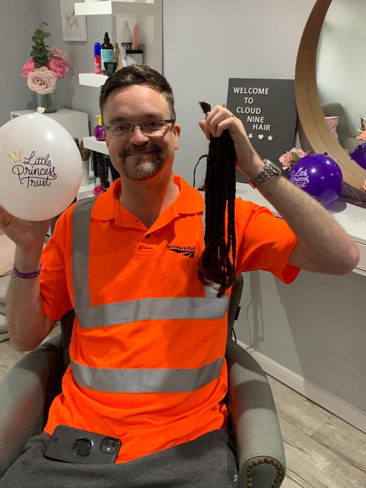 Stuart Hughes after haircut with donated hair copy