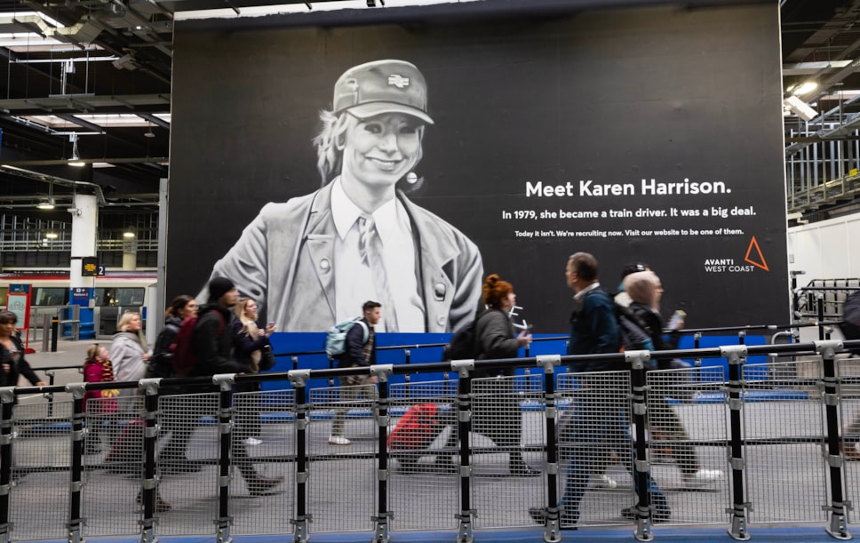 Train driver celebrated in giant mural encouraging more women to drive trains