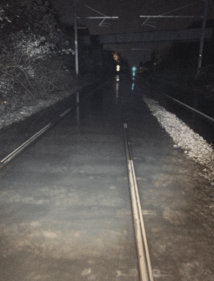 Flooding on the railway - Poulton-le-Fylde (24 October)