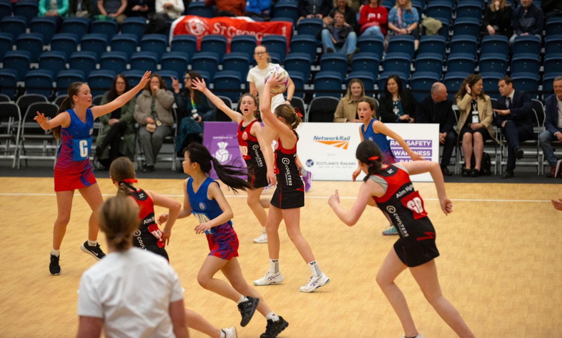 21040778: GLASGOW, SCOTLAND - APRIL 19: Network Rail announce a three-year partnership with Netball Scotland at the Emirates Arena, on April 19, 2024, in Glasgow, Scotland.