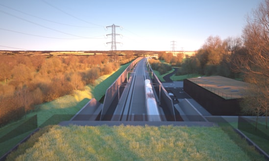 Visualisation looking south from the top of the Wendover green tunnel portal