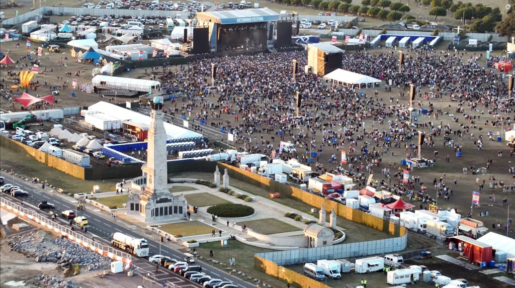 Victorious festival site from a drone