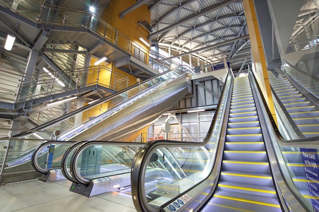 The inside of Leeds station's new southern entrance