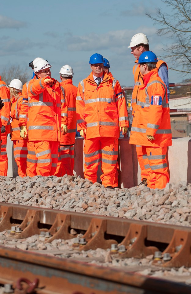 Rail minister visits new £59m Ipswich rail link: Transport minister Stephen Hammond was in Ipswich on Friday 21 March to see the newly completed 1.2km stretch of railway built by Network Rail to increase capacity for freight trains and ease a major bottleneck affecting passenger services on the Great Eastern Main Line.
Photo - tour party