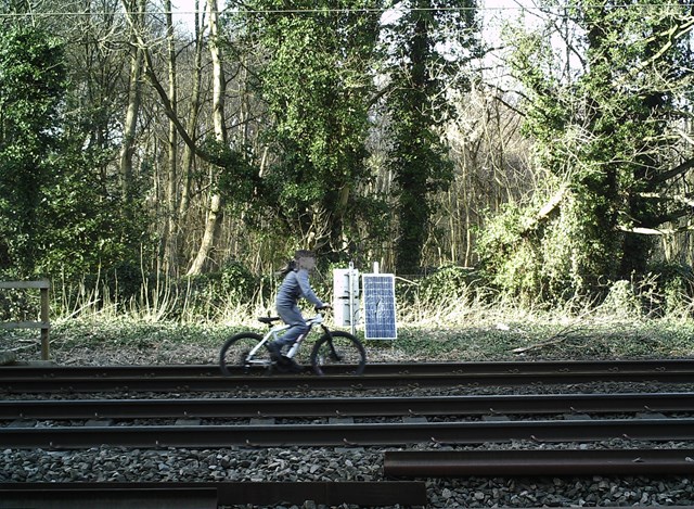 Shocking CCTV footage shows kids risking their lives on the railway in Yorkshire: Child cycling on the railway in Shipley, Bradford