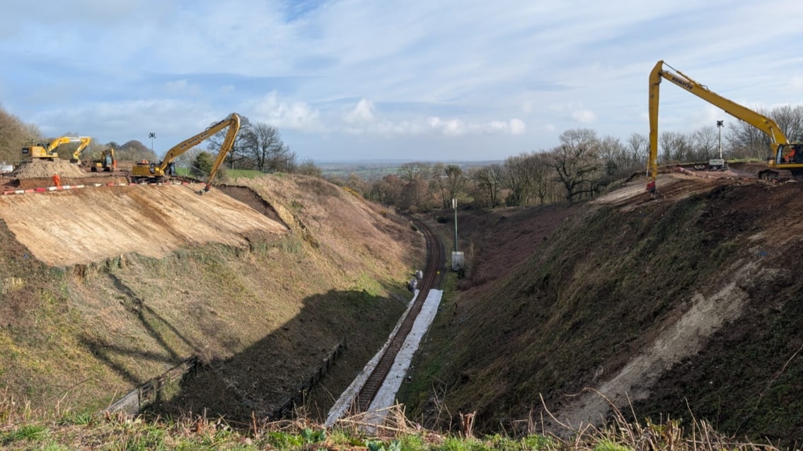 Train services resume between Yeovil Pen Mill and Weymouth after Network Rail continue improvement programme: Work taking place at the Evershot Tunnel