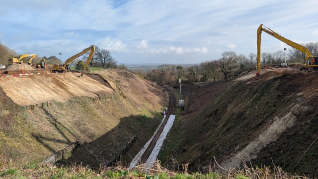 Train services resume between Yeovil Pen Mill and Weymouth after Network Rail continue improvement programme: Work taking place at the Evershot Tunnel