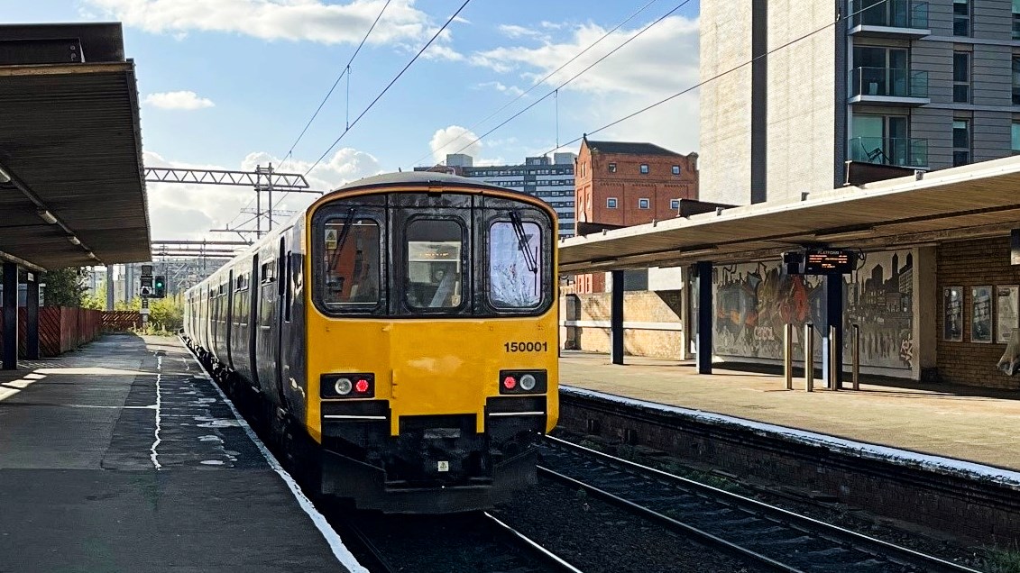 Northern train at Salford Central station
