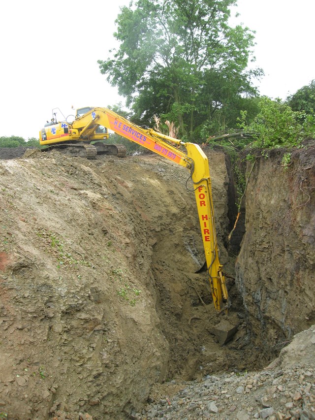 Bosty Lane Landslip 2: Engineering to clear up landslip in Bosty Lane