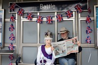 All dressed up for the Platinum Jubilee: Knitted Queen at Battle Station